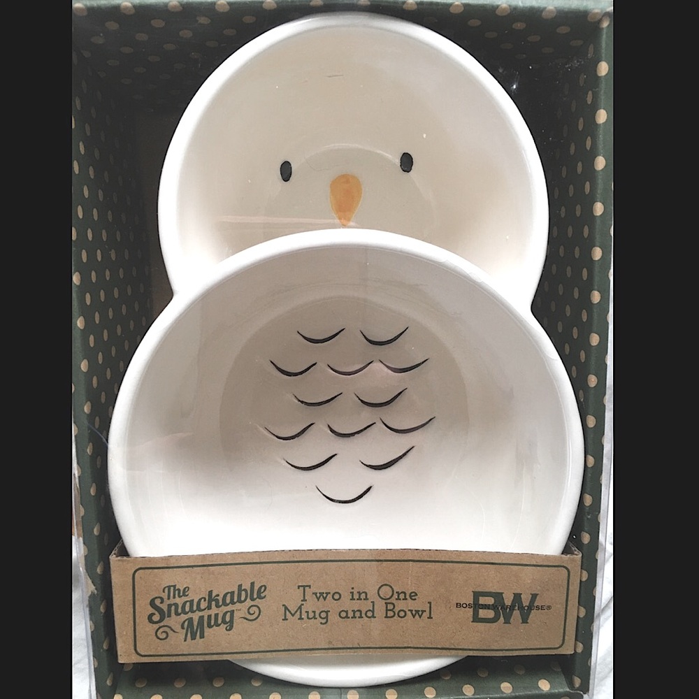 Snackable Penguin Mug; Two in One, Mug and Bowl.